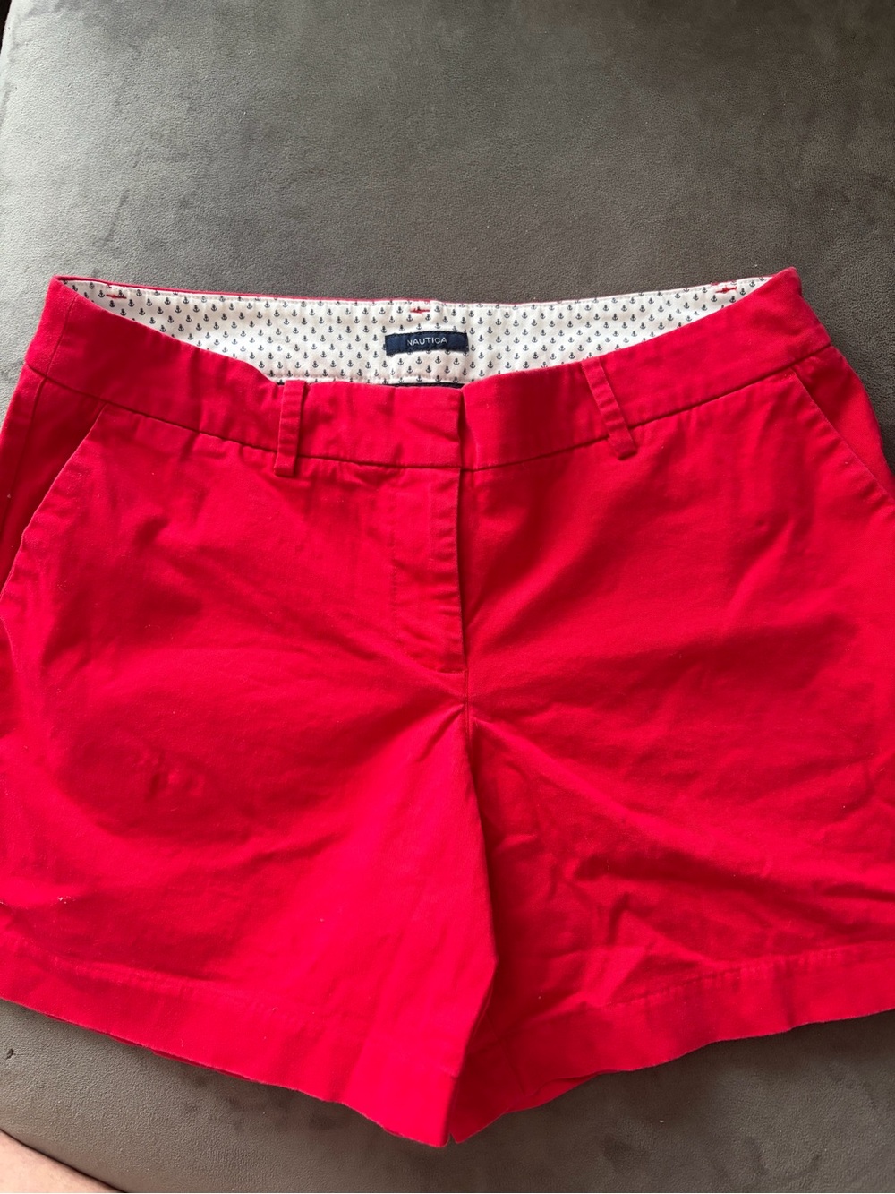 Nautica Bright Red Cotton Bermuda Shorts